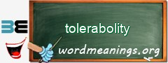 WordMeaning blackboard for tolerabolity